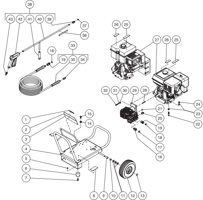 MITM JP-4003-1MVB pressure washer parts and manual